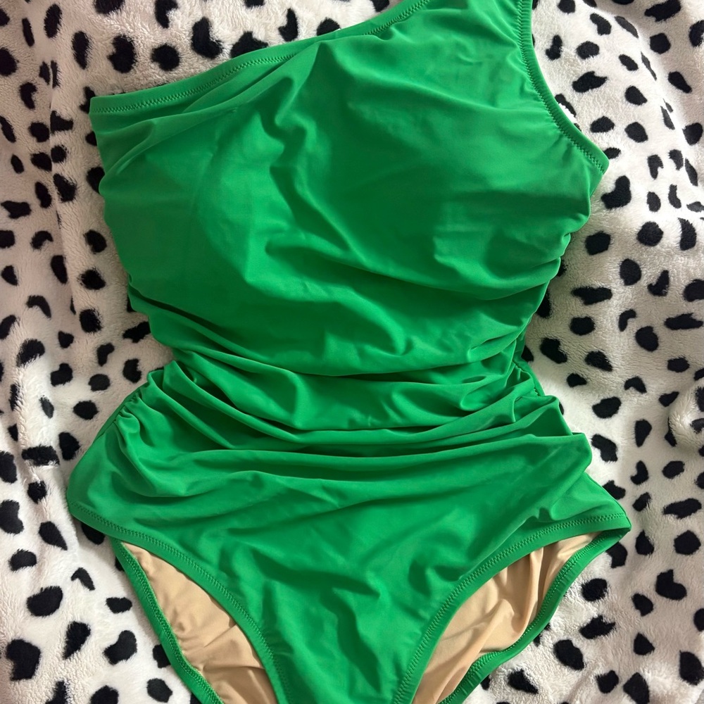 J. Crew Vibrant Green Womens One Piece Swimsuit